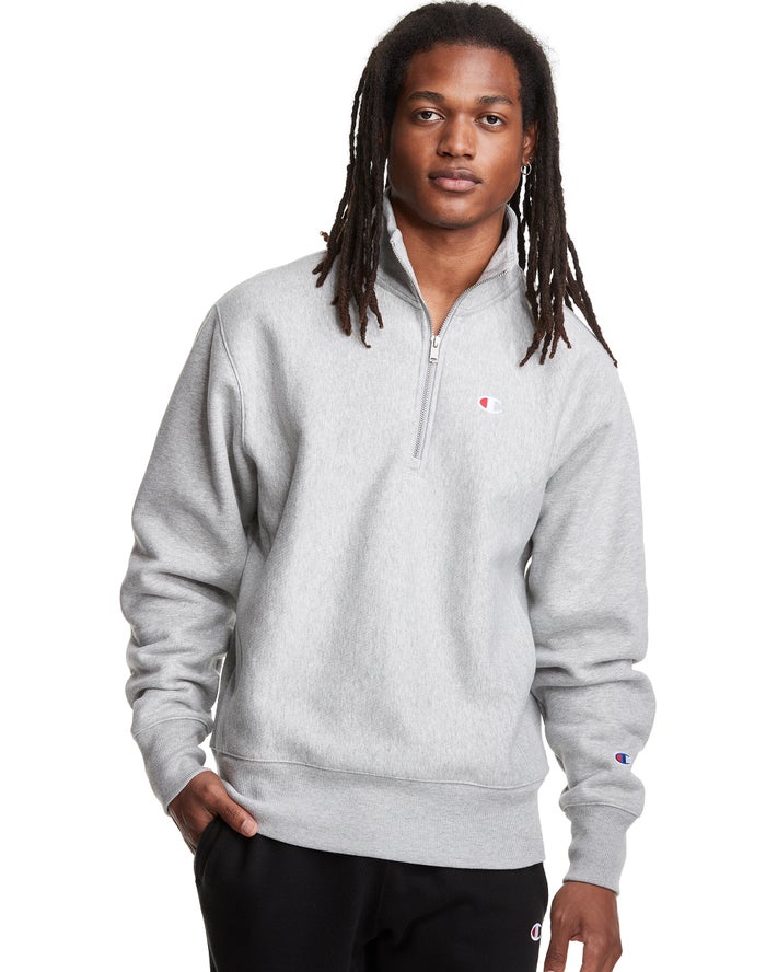 Sudadera Champion Hombre - Reverse Weave 1/4 Zip Embroidered C Logo ( Gris ) 0416739-SR